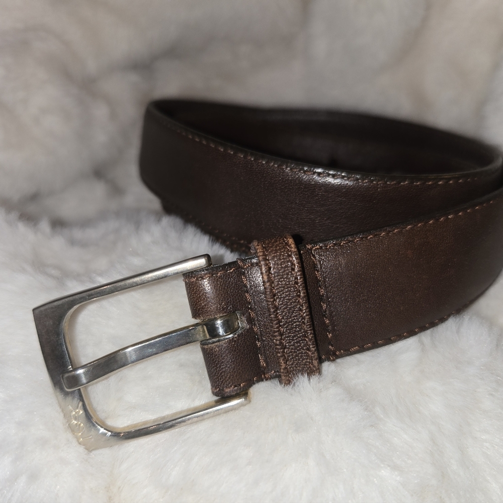 YSL Vintage Brown Leather Belt [Size 34] Glove Leather